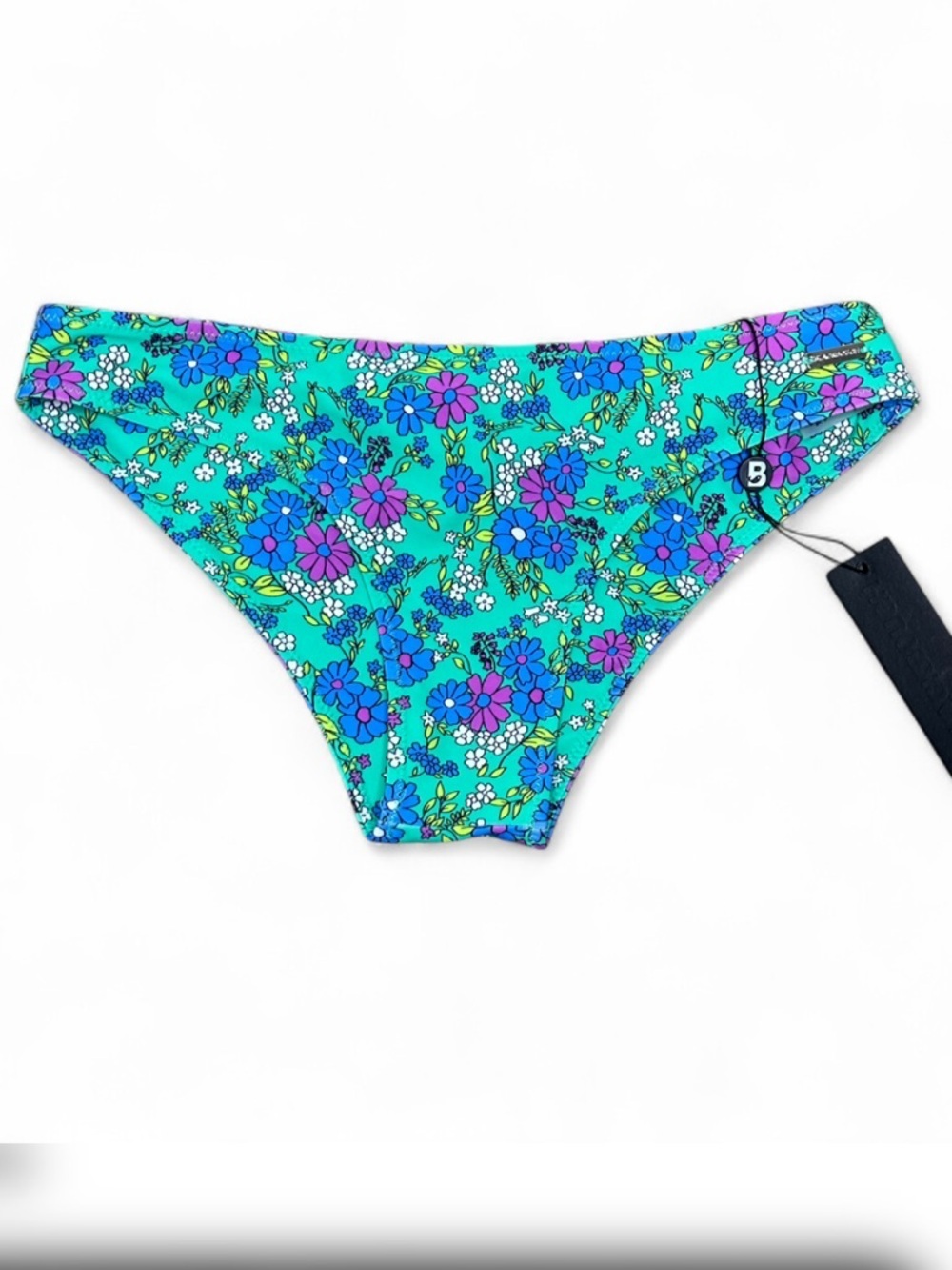 NWT Blackbough Teal Floral Cheeky Bikini Bottoms Size Medium Beach Boho